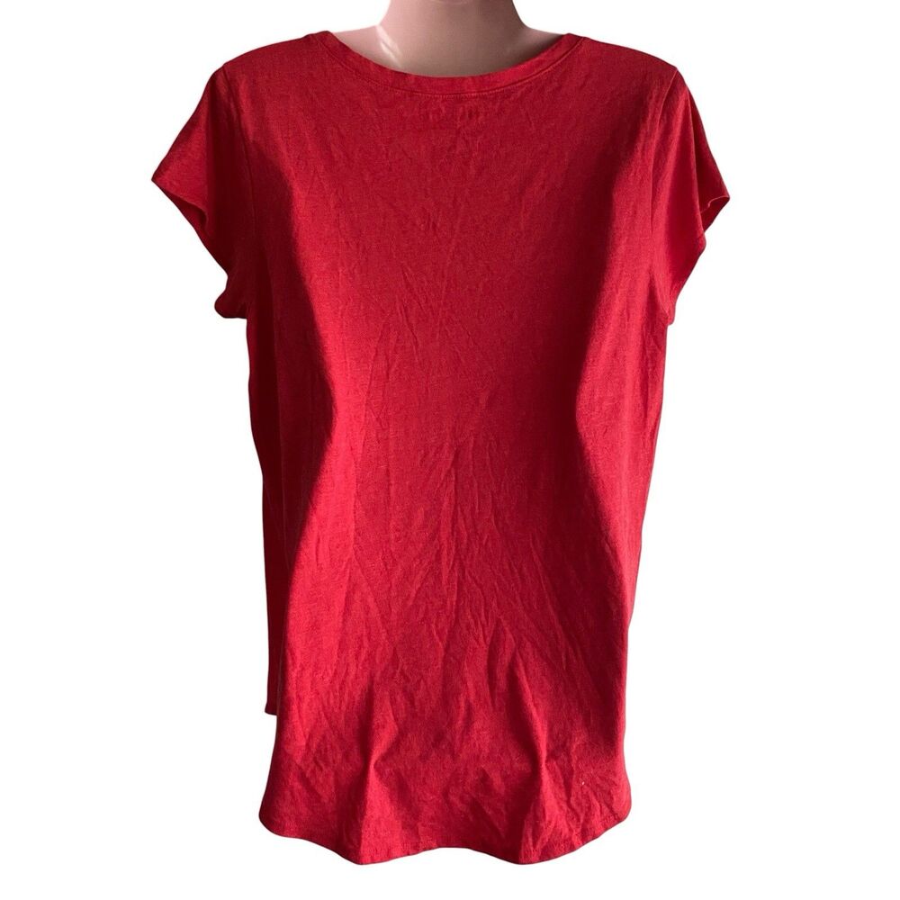 Lucky Brand T Shirt Womens Large Red Floral Bird Graphic Print Soft - Picture 3 of 7